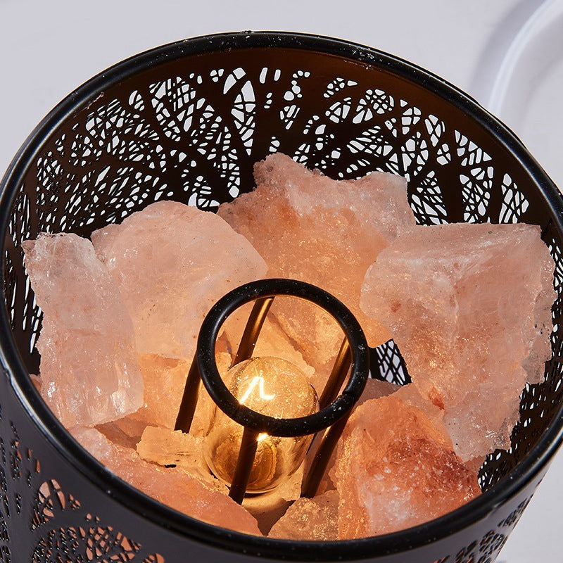 Iron + crystal salt lamp