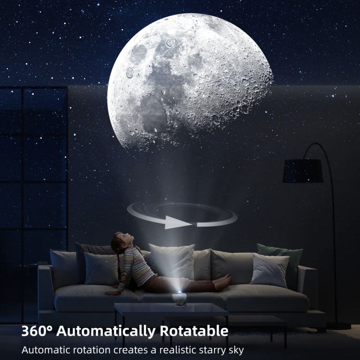 Galaxy Projector 360° Rotate Planetarium + White noise (remote+) Night Lamp